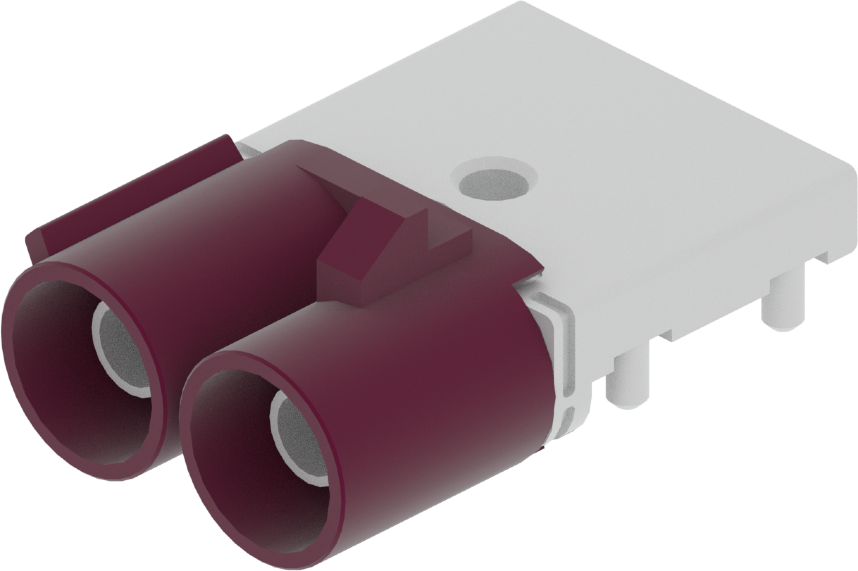 2 Port 1 Row Male Fakra Claret Voilet Code D