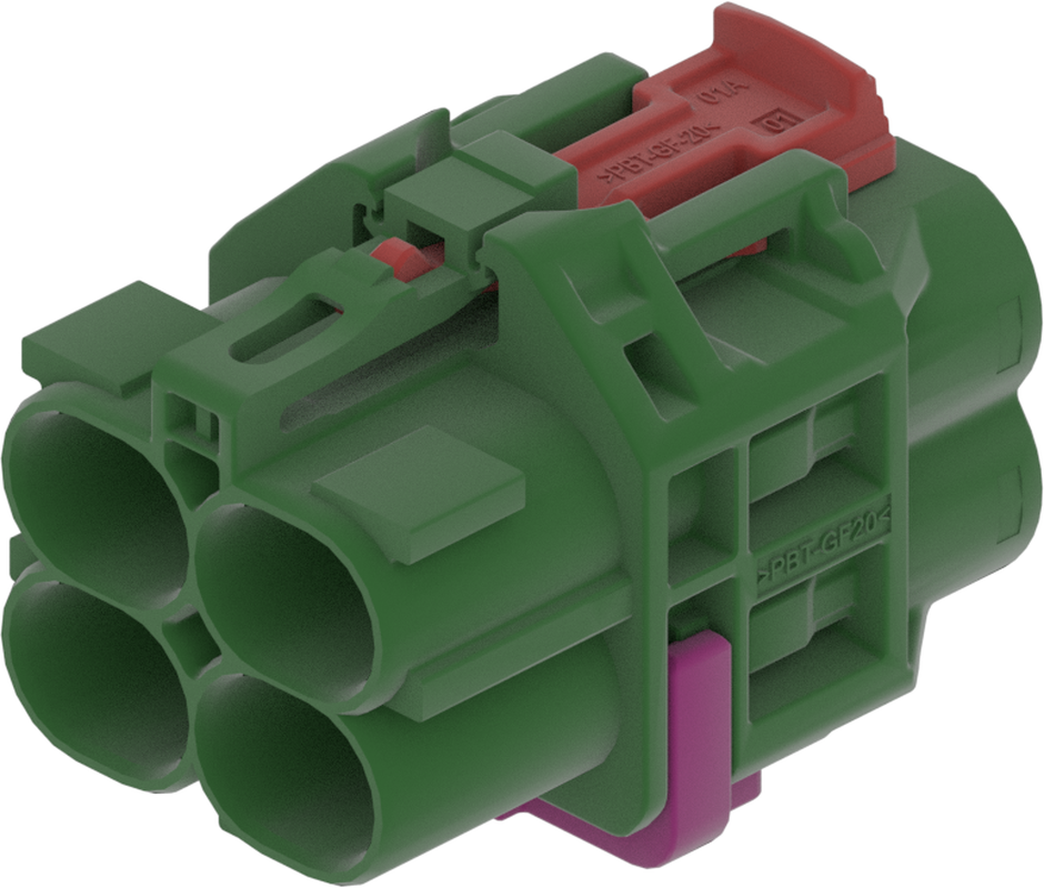 4 Port 2 Row Female H-MTD Green Code E