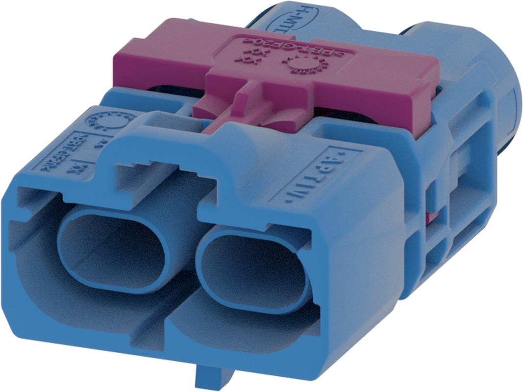 2 Port 1 Row Male H-MTD Blue Code C