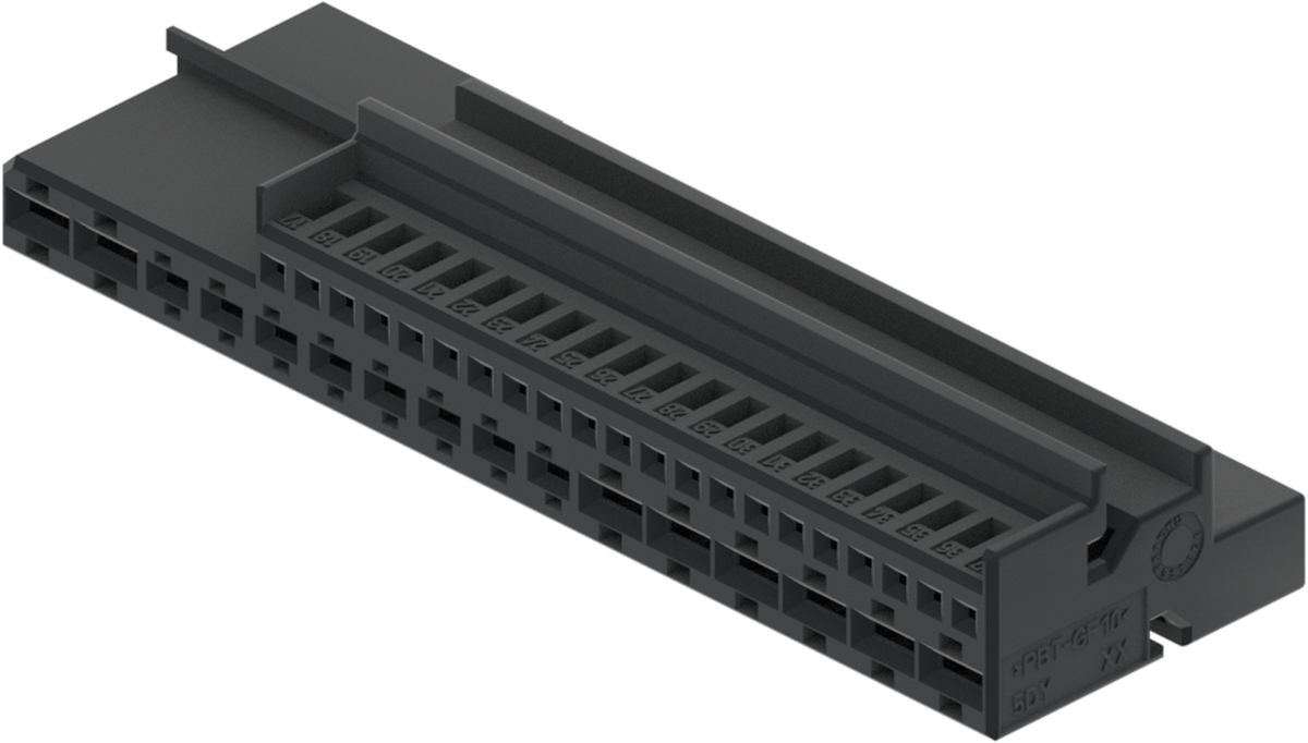 37 Way F 0.64 MQS 1.5 MCP 2.8 MCP Unsealed Connector Black