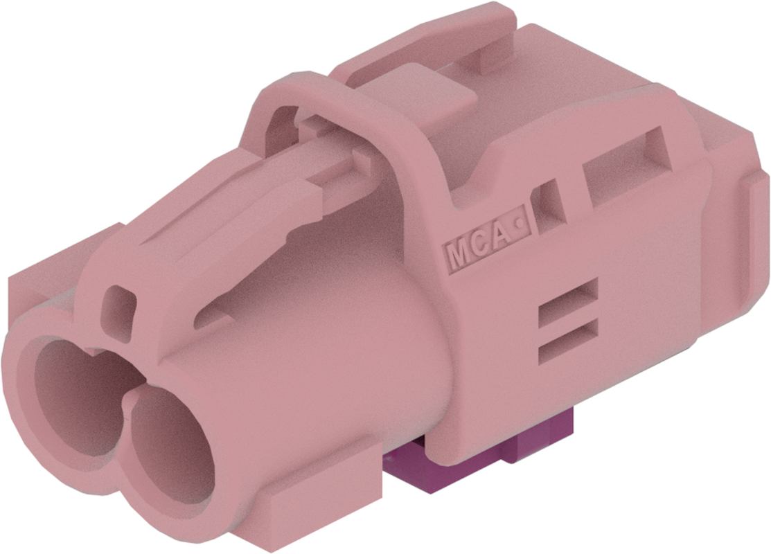 2 Port 1 Row MCA-B Female Mini Coax Pink Light Code H