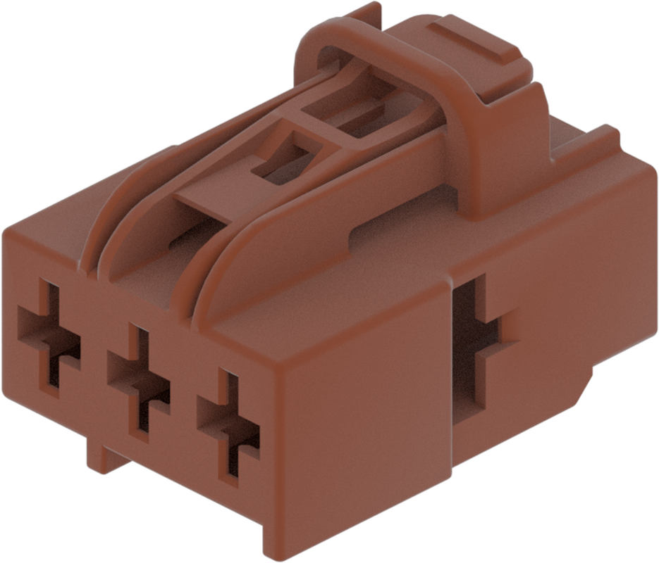 3 Way F DUCON 6.3 Unsealed Connector Brown