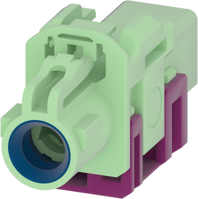1 Port 1 Row MCA-B Female Mini Coax Pastel Green Code N