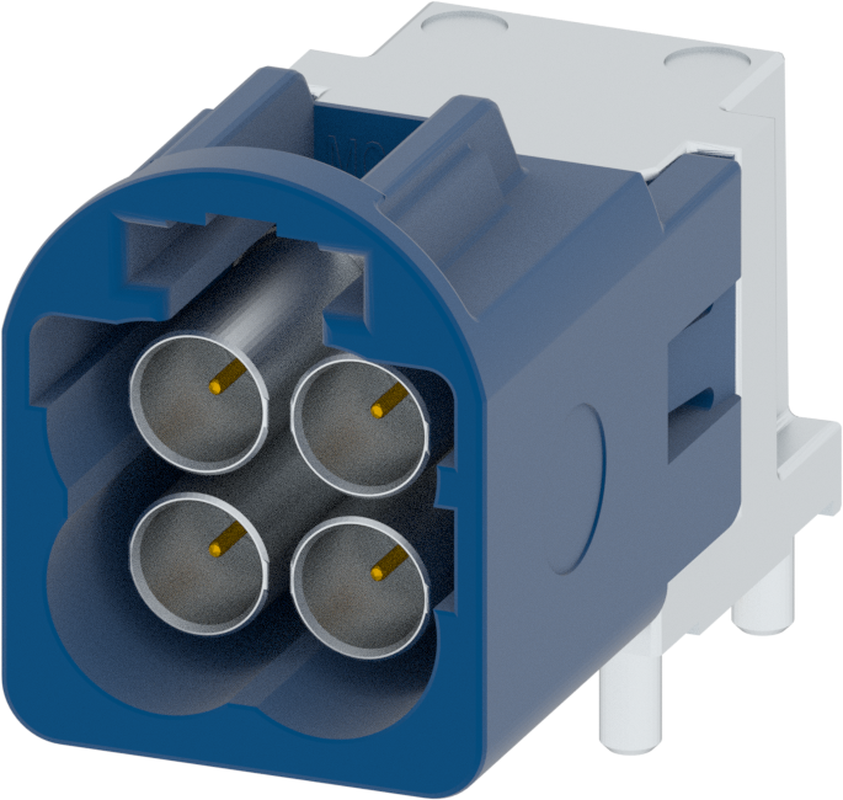 4 Port 2 Row MCA-B Male Mini Coax Light Blue Code C