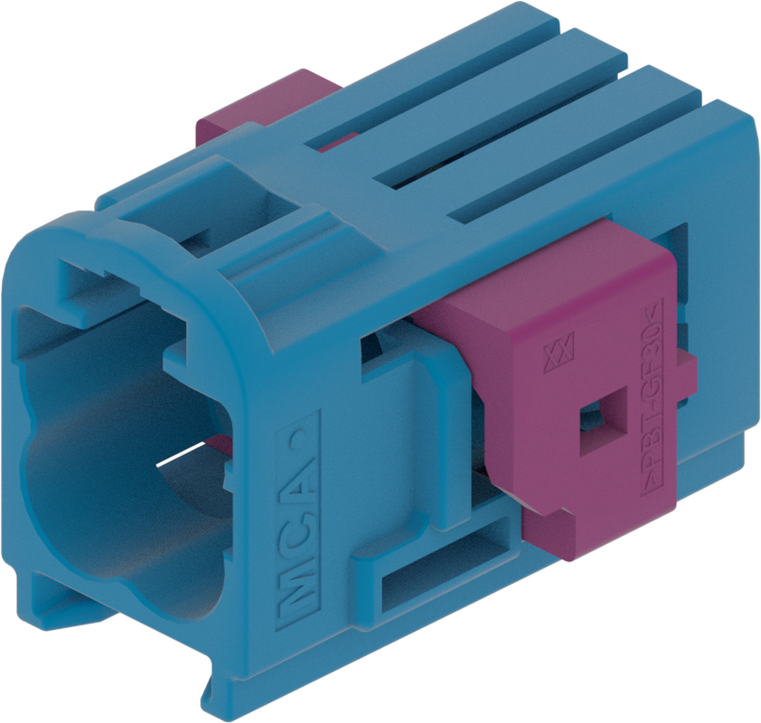 4 Port 2 Row MCA-B Male Mini Coax Blue Code C