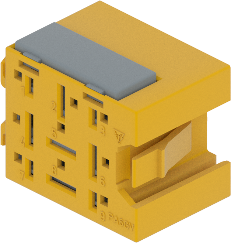 9 Way Female M/P Unsealed Connector Yellow