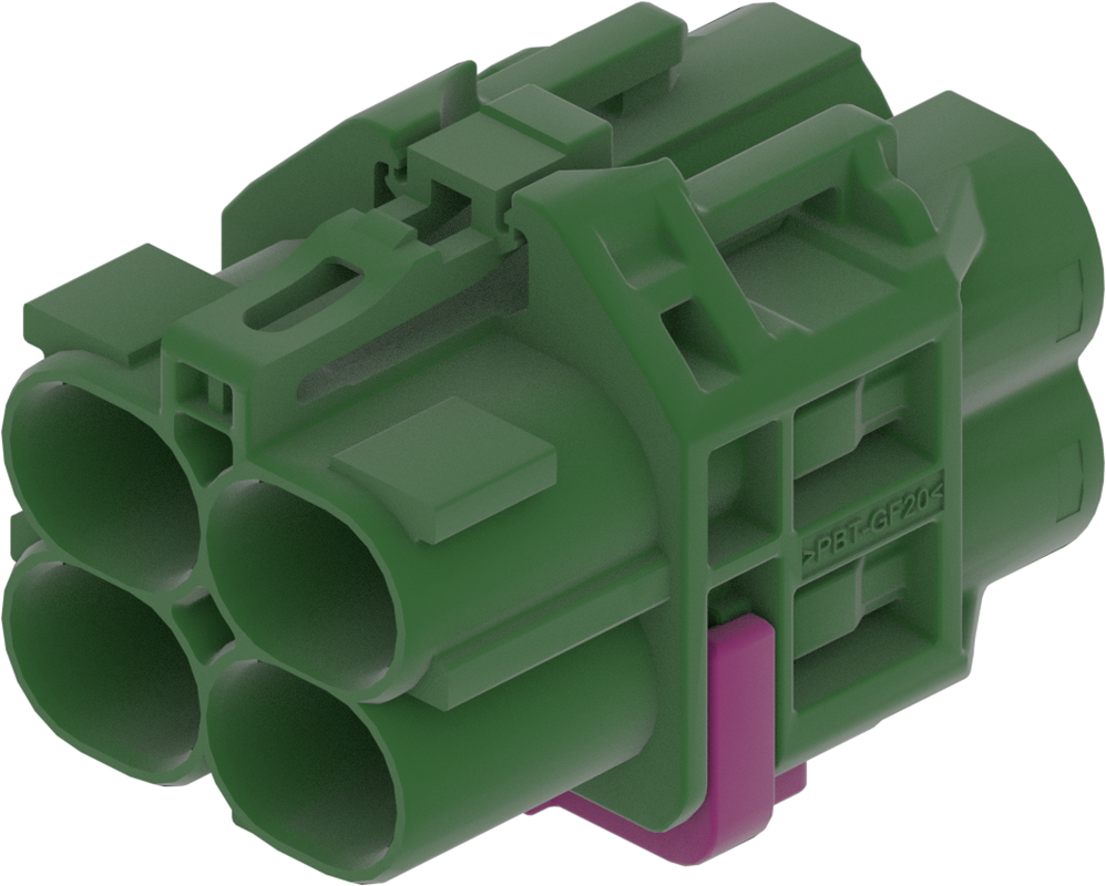4 Port 2 Row Female H-MTD Green Code E