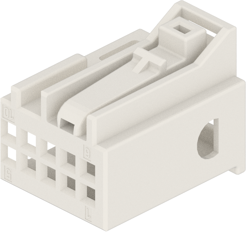 10 Way F MTS 0.64 Unsealed Connector Natural