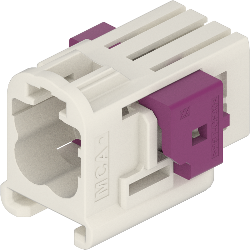 4 Port 2 Row MCA-B Male Mini Coax White Code B