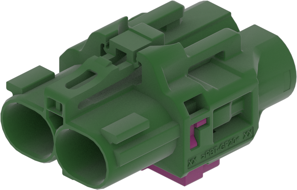 2 Port 1 Row Female H-MTD Green Code E