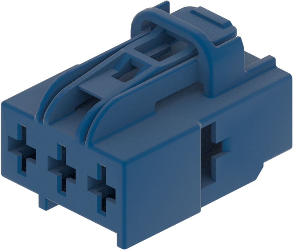 3 Way F DUCON 6.3 Unsealed Connector Blue