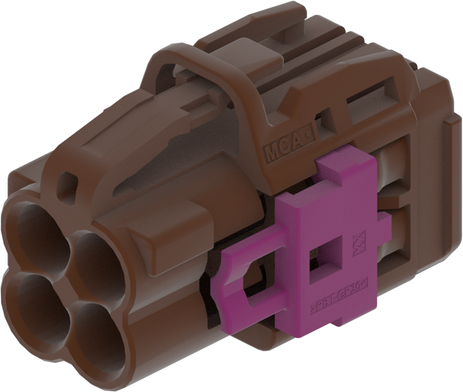 4 Port 2 Row MCA-B Female Mini Coax Brown Code F
