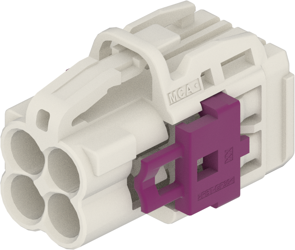 4 Port 2 Row MCA-B Female Mini Coax White Code B