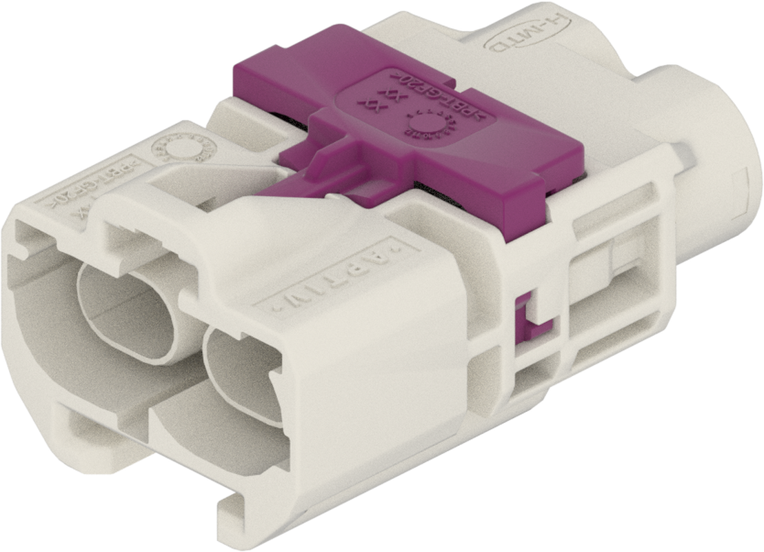 2 Port 1 Row Male H-MTD White Code B