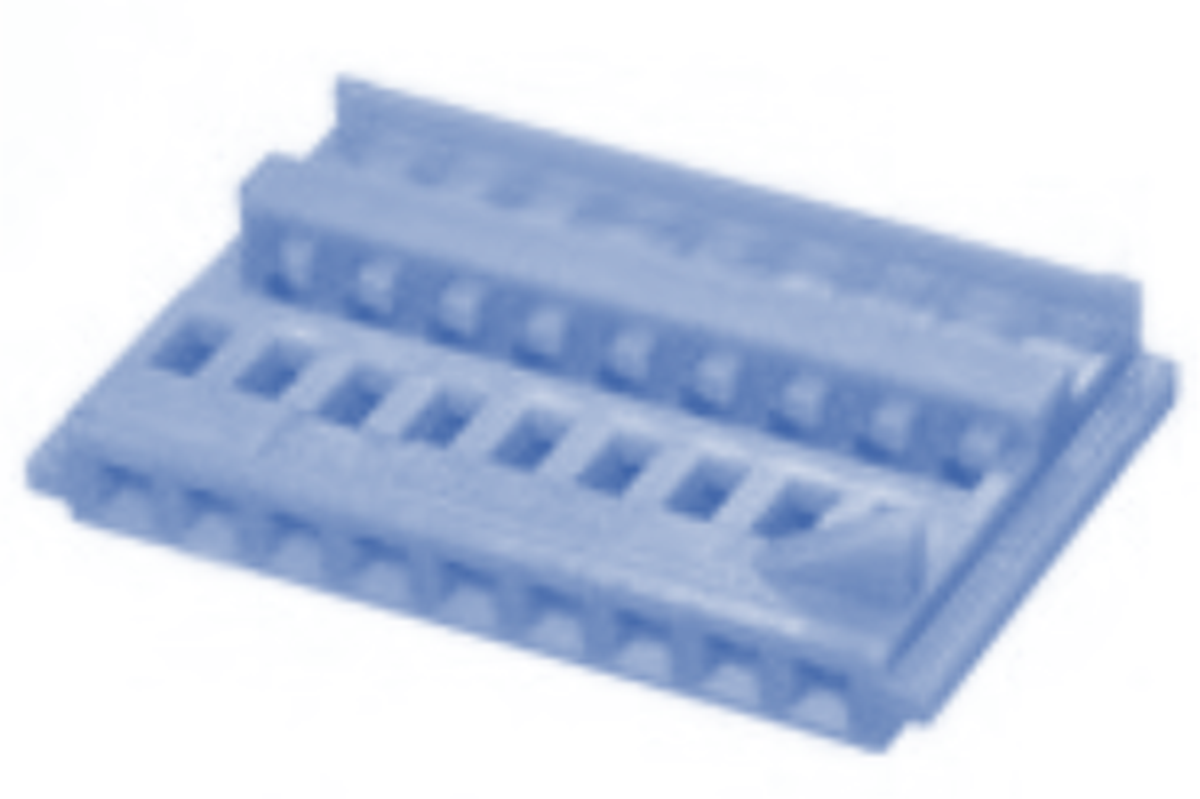 9 Way F DUO-TWIN 0.64 Unsealed Connector Blue
