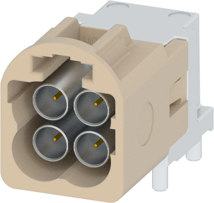 4 Port 2 Row MCA-B Male Mini Coax Pure White Code B