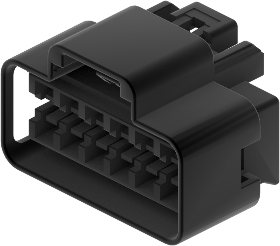 12 Way F GT 2.8 Unsealed Connector Black