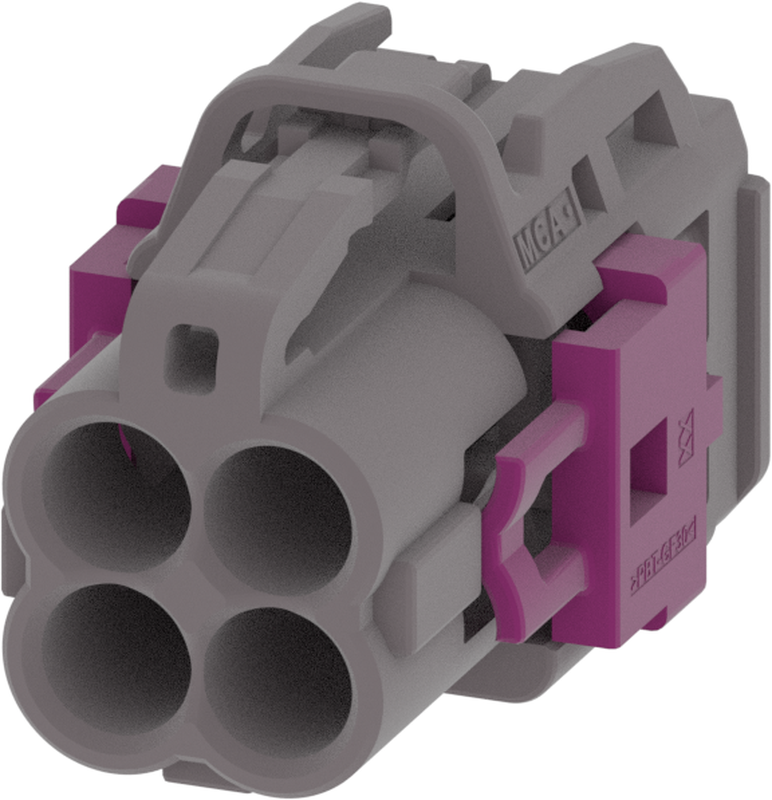 4 Port 2 Row MCA-B Female Mini Coax Platinum Grey Code G