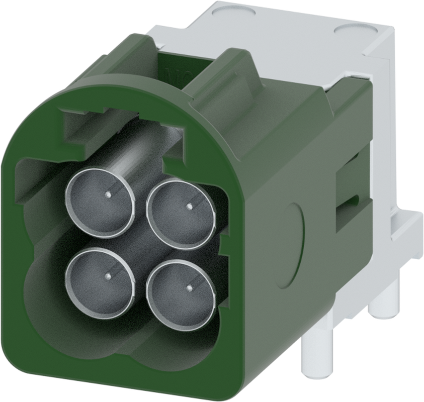 4 Port 2 Row MCA-B Male Mini Coax Leaf Green Code E