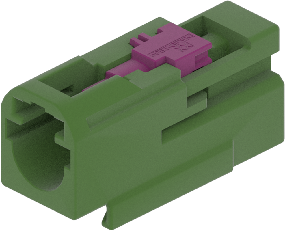 1 Port 1 Row MCA-B Male Mini Coax Green Code E