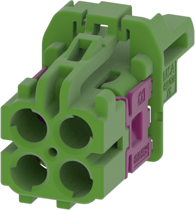 4 Port 2 Row MCA-A Female Mini Coax Light Green Code E