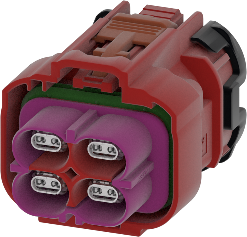 4 Port 2 Row Female H-MTD Carmine Red Code P