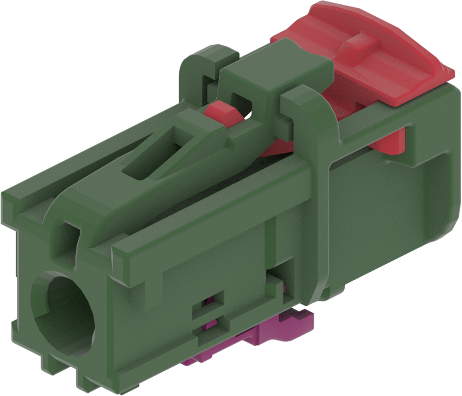 1 Port 1 Row MCA-A Female Mini Coax Green Code M