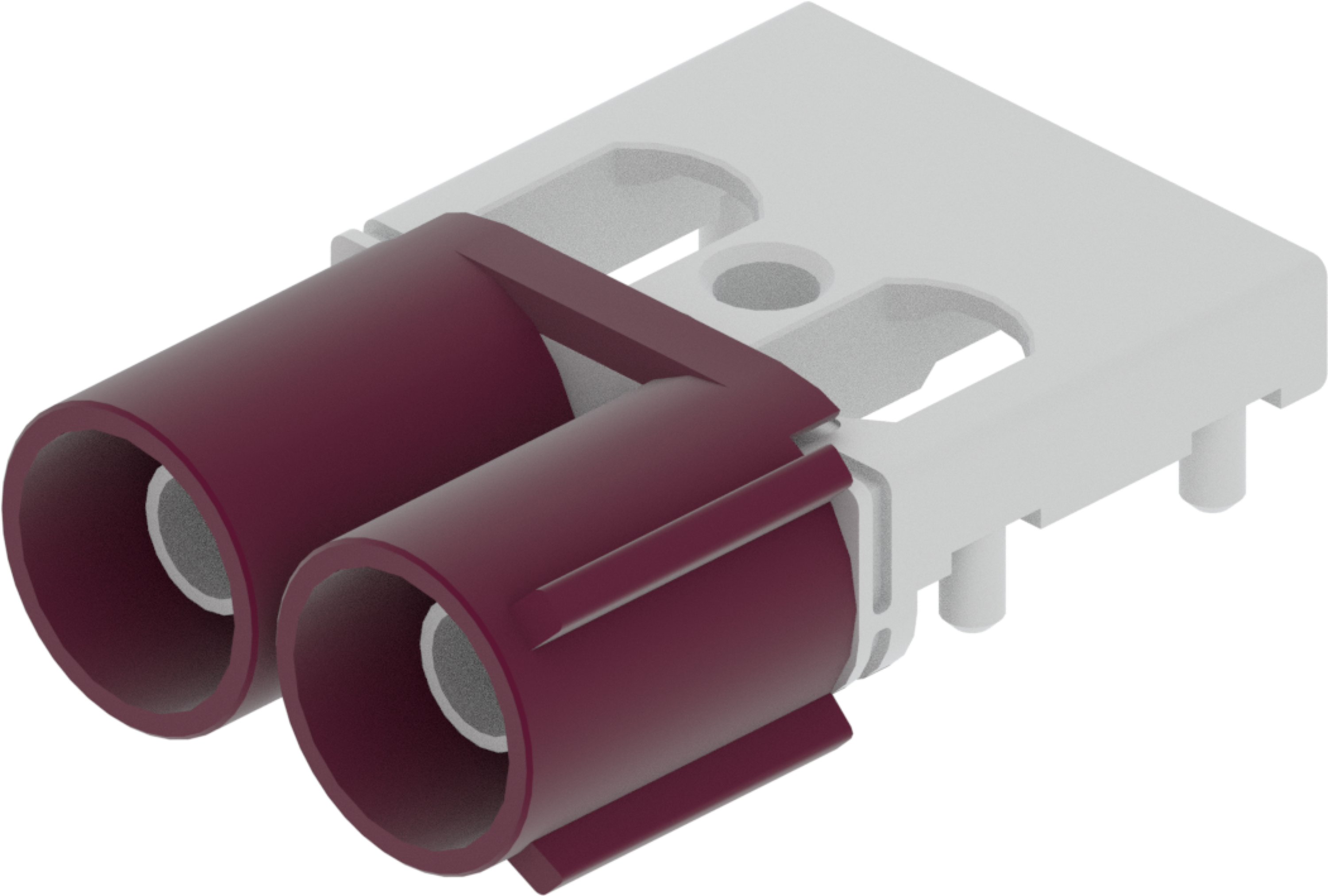 2 Port 1 Row Male Fakra Claret Voilet Code D