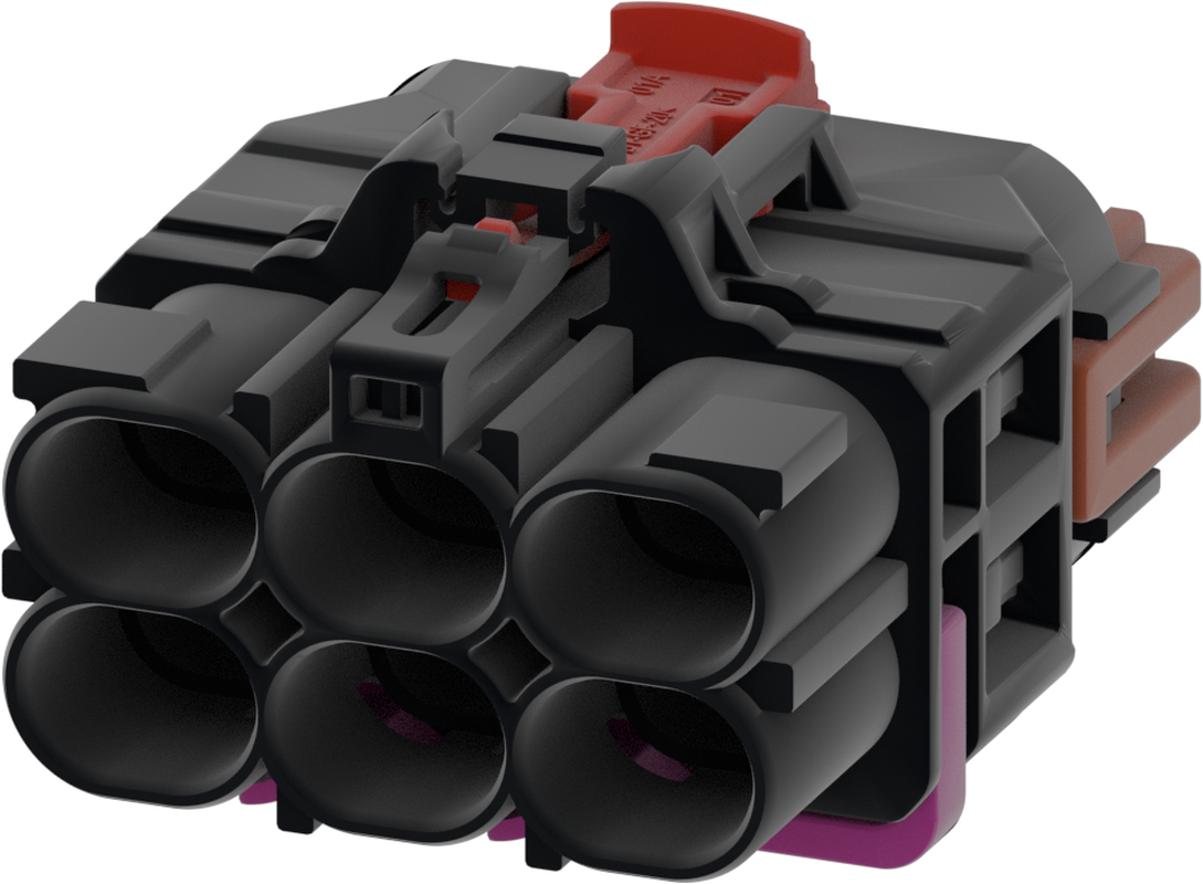 6 Port 2 Row Female H-MTD Jet Black Code A