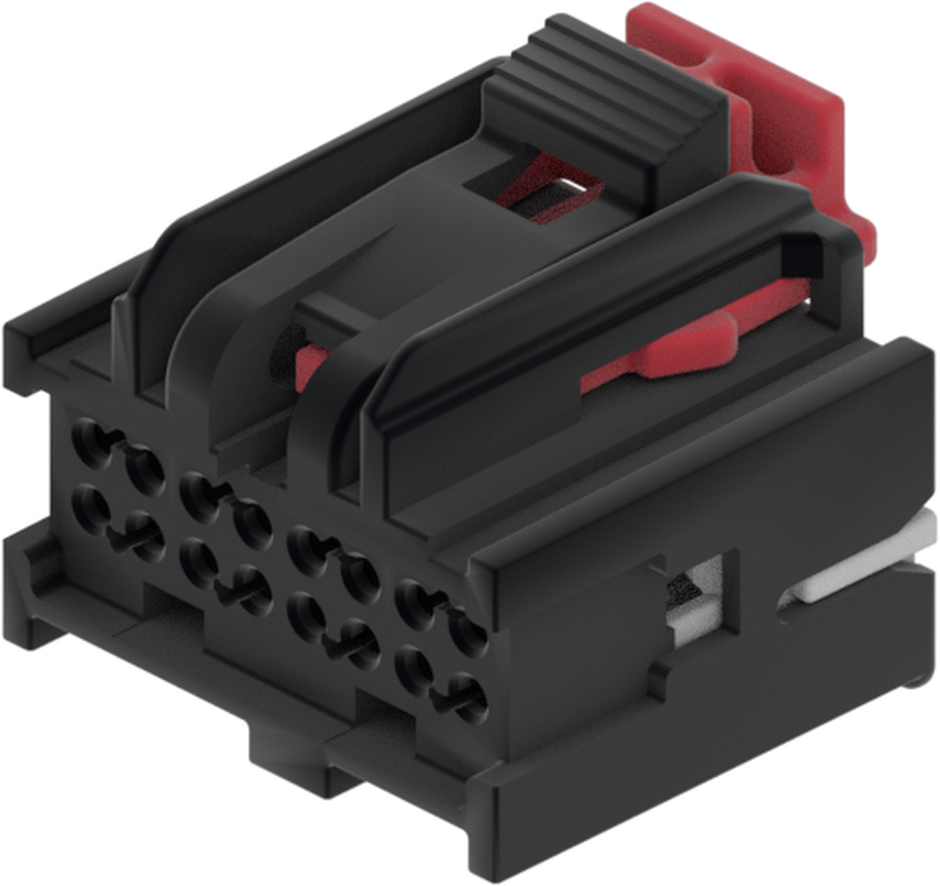 16 Way Female MICRO 64 Unsealed Connector Black