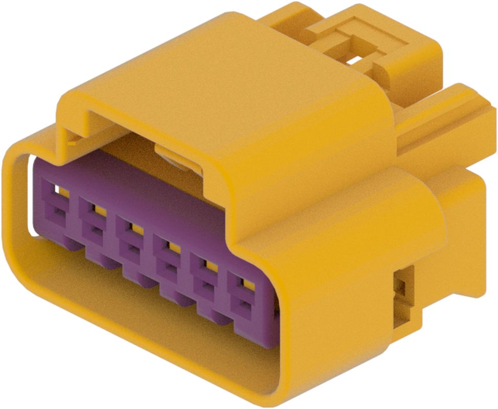 6 Way F GT 1.5 Unsealed Connector Yellow