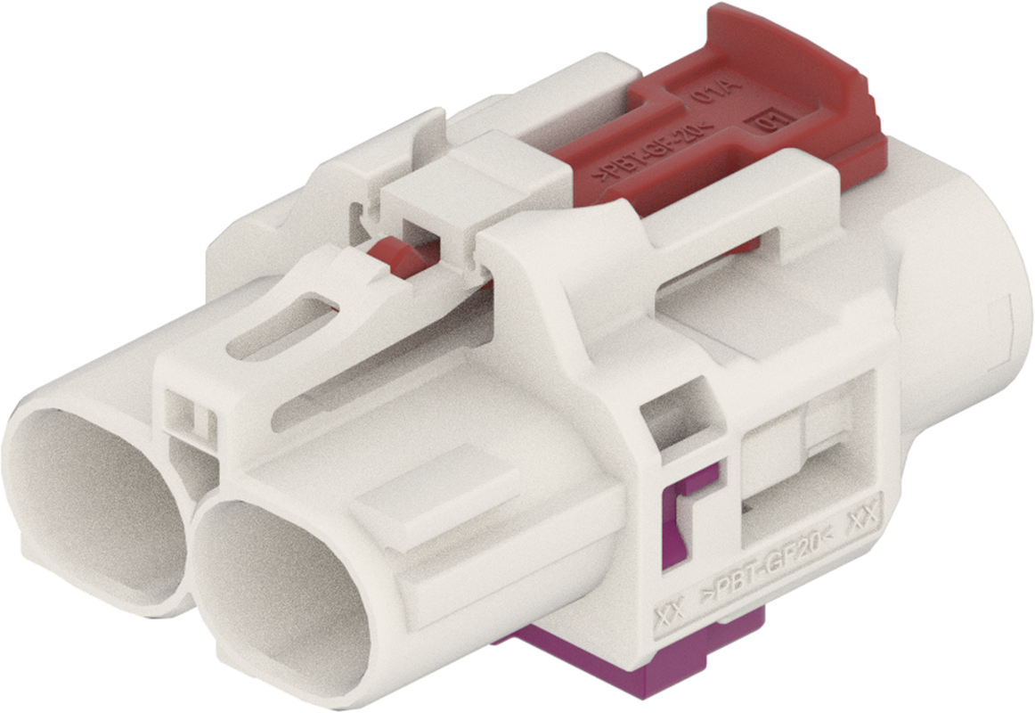 2 Port 1 Row Female H-MTD White Code B