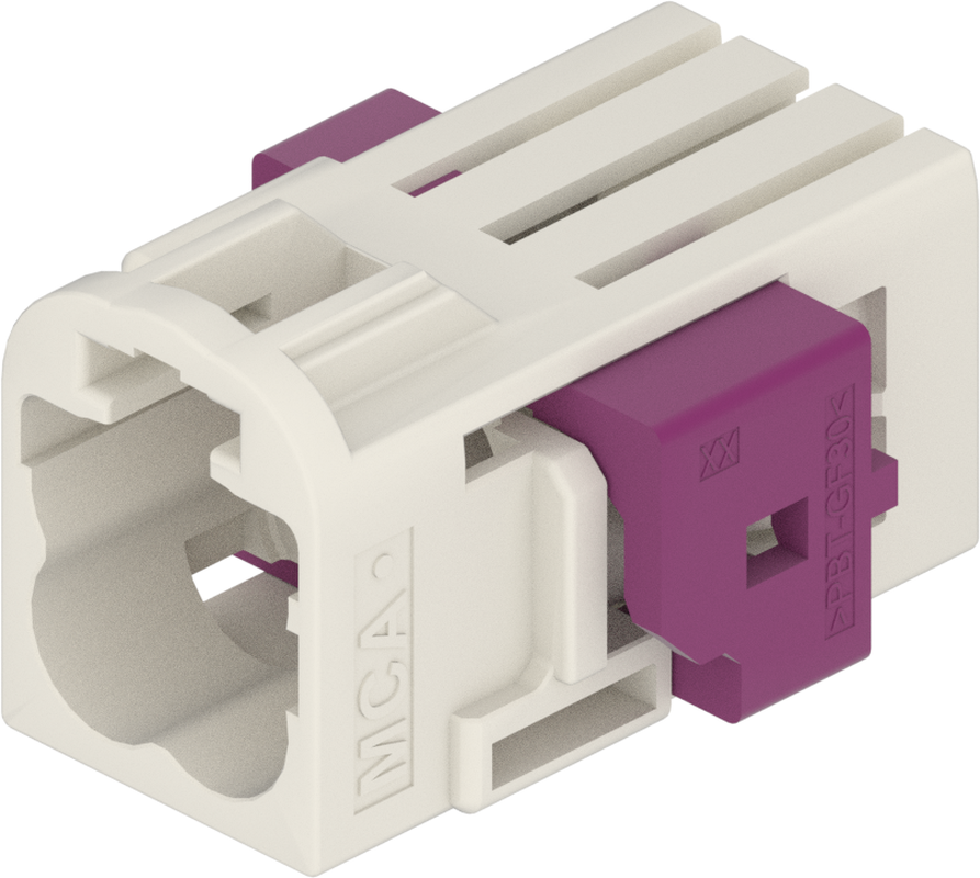 4 Port 2 Row MCA-B Male Mini Coax White Code B