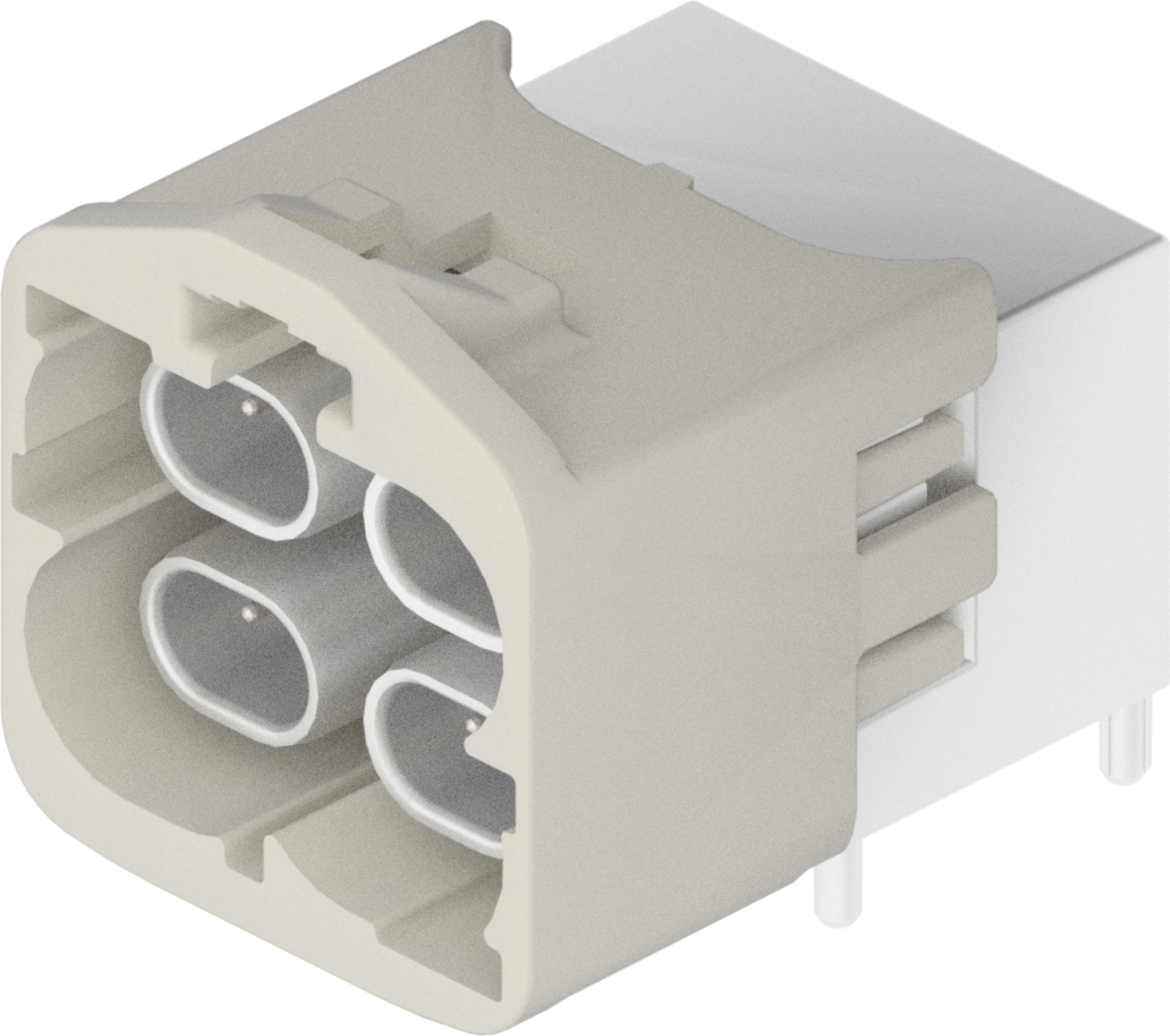 4 Port 2 Row Male H-MTD White Code B