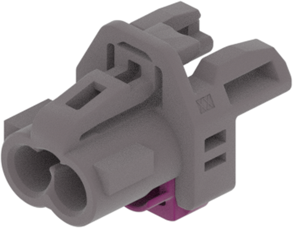 2 Port 1 Row MCA-B Female Mini Coax Platinum Grey Code G