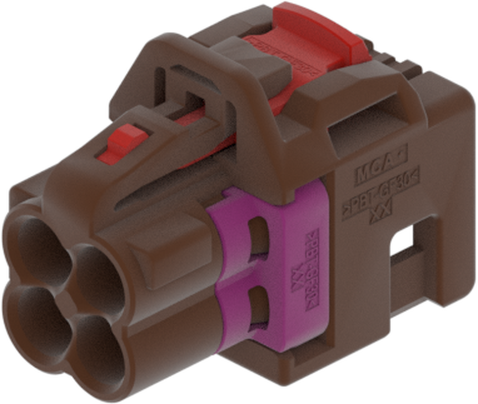 4 Port 2 Row MCA-B Female Mini Coax Nut Brown Code F