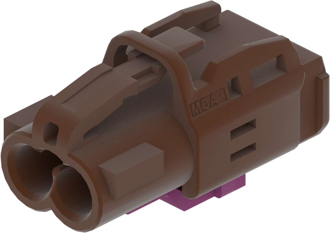 2 Port 1 Row MCA-B Female Mini Coax Brown Code F