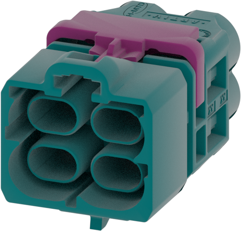 4 Port 2 Row Male H-MTD Water Blue Code Z