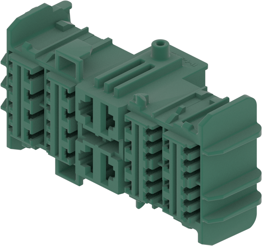44 Way Female MIXED Unsealed Connector Green