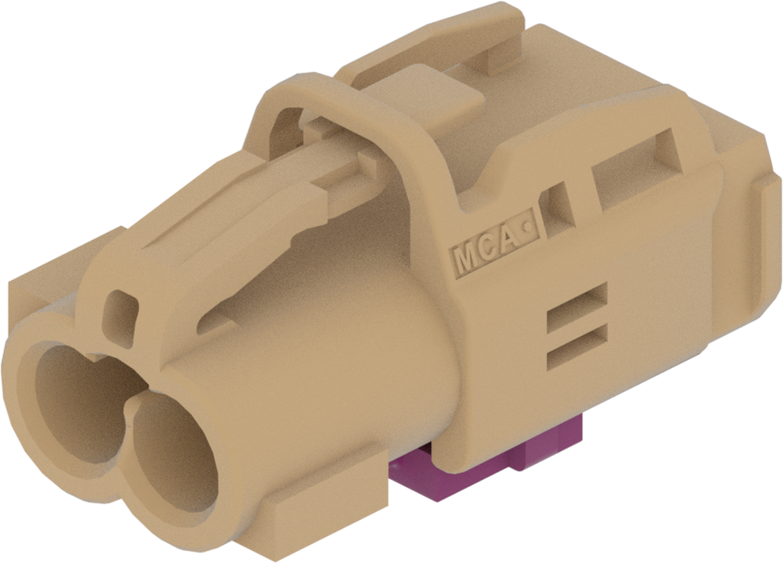 2 Port 1 Row MCA-B Female Mini Coax Beige Code J