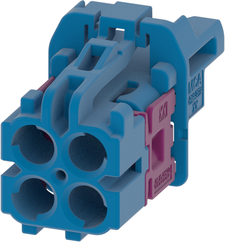 4 Port 2 Row MCA-A Female Mini Coax Blue Code C
