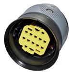 14 Way F SICMA Panel Through Sealed Connector Black