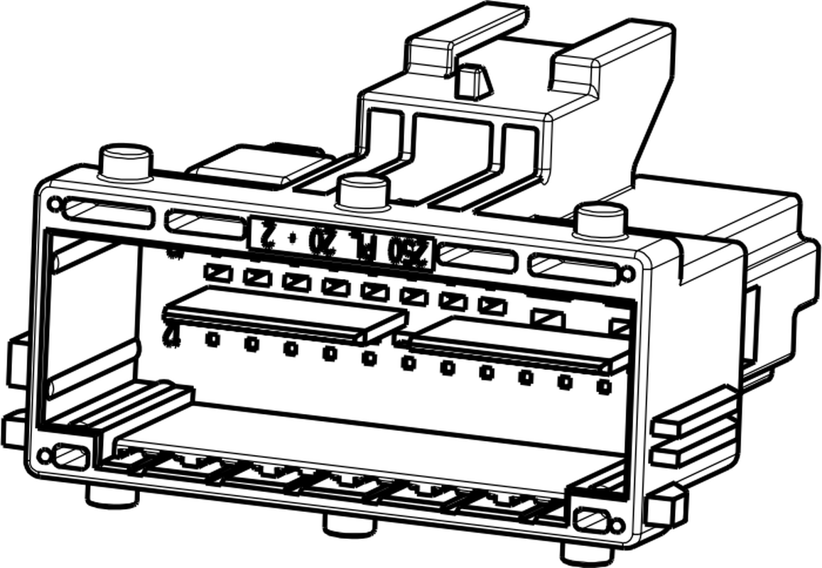 22 Way Male MIXED Unsealed Connector Brown