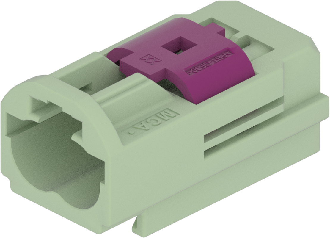 2 Port 1 Row MCA-B Male Mini Coax Green Code N
