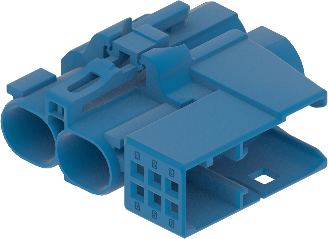 2 Port 1 Row Female H-MTD Blue Code C