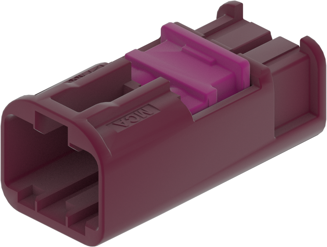 2 Port 1 Row MCA-A Male Mini Coax Claret Violet Code D