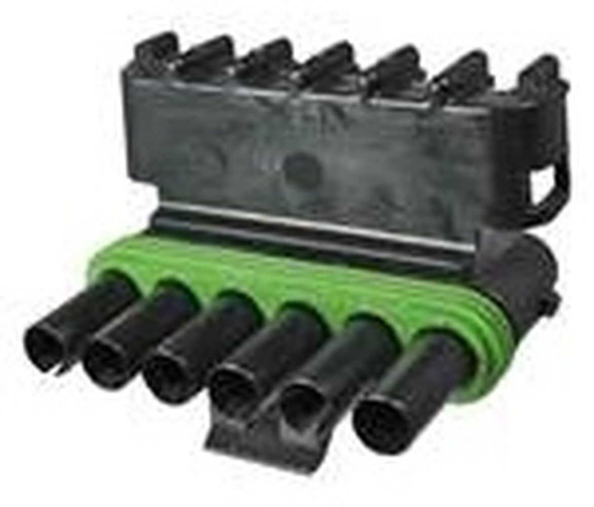6 Way 2.6 W/P Sealed Connector Black