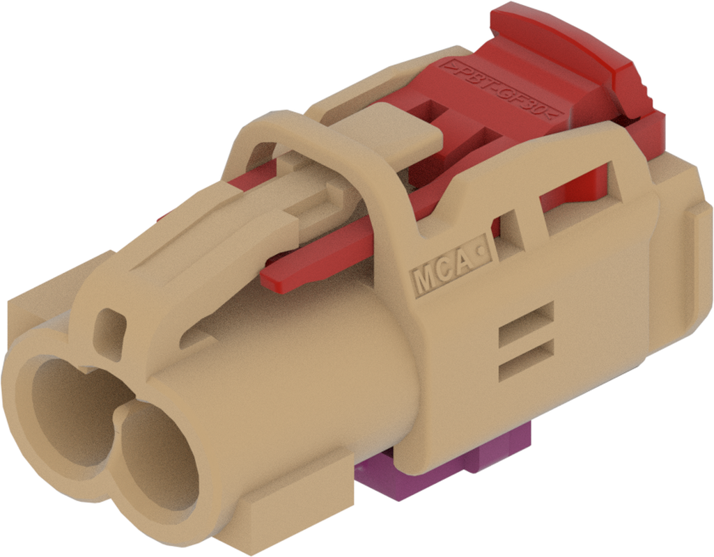 2 Port 1 Row MCA-B Female Mini Coax Beige Code J