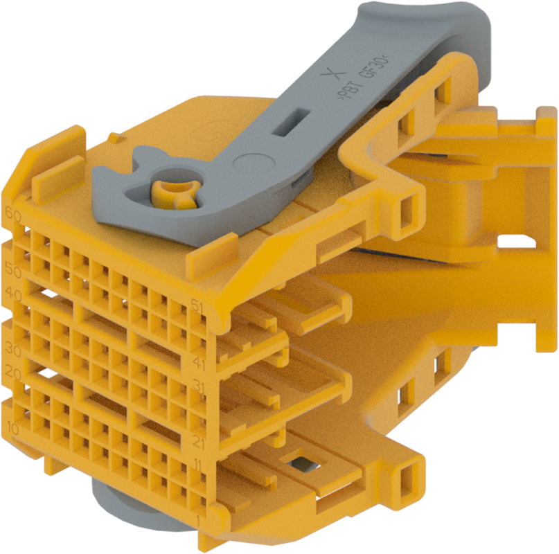 60 Way F DUO-TWIN 0.64 Unsealed Connector Yellow