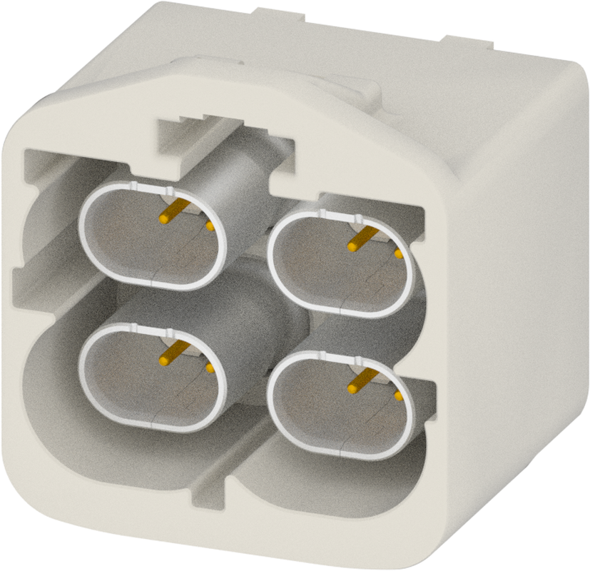 4 Port 2 Row Male H-MTD Cream White Code B